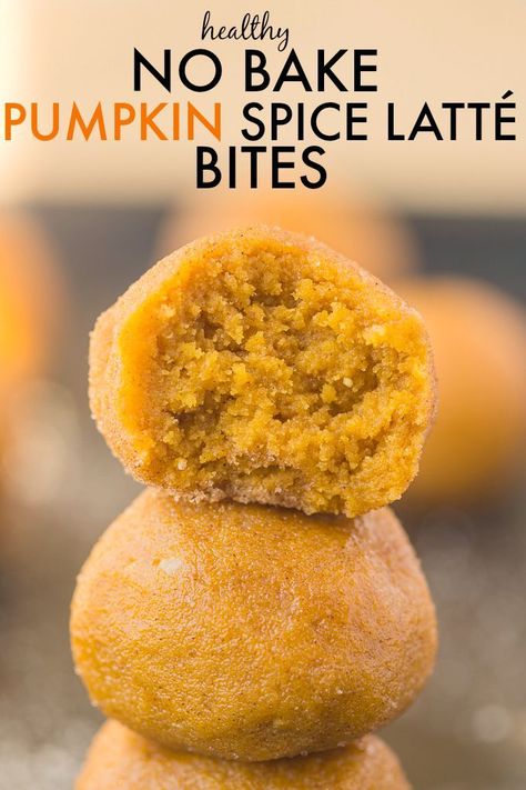 Healthy No Bake Pumpkin Spice Latte Bites- Delicious, healthy bites which taste JUST like a Pumpkin Spice Cake without the need for baking! Quick, easy and a delicious snack recipe! {vegan, gluten free, dairy free, paleo} - http://thebigmansworld.com #psl #energybite #healthy Healthy No Bake, No Bake Pumpkin, Bake Pumpkin, Dairy Free Paleo, Paleo Recipe, 3 Coffee, Pumpkin Spice Cake, Desserts Vegan, Healthy Bites