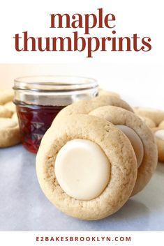 Maple Thumbprints, Maple Cookies Recipe, Maple Cookies, Maple Recipes, Maple Syrup Recipes, Thumbprint Cookies Recipe, Thumbprint Cookies, Syrup Recipe, Cookies Recipes Christmas