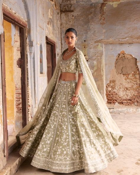 Buy Lehenga in Delhi Olive Green Lehenga, Green Lehenga, Mirror Work, New Delhi, Special Moments, Lehenga, Your Special, Olive Green, Hand Crafted