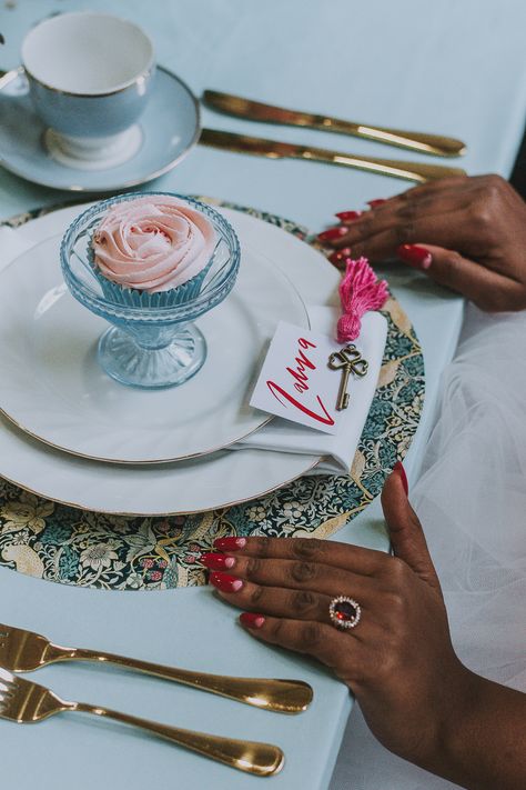 Place Setting Plate Gold Table Name Calligraphy Wes Anderson William Morris Wedding Ideas Jessica Hill Photography #PlaceSetting #Plate #Gold #WeddingTable #PlaceName #Calligraphy #Wedding Wes Anderson Dinner Party, William Morris Wedding, Budapest Wedding, Wonderland Photoshoot, Wes Anderson Wedding, Pastel Weddings, Pink Hotel, Side Walk, Blue Weddings