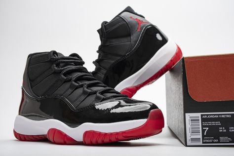 Jordan 11 Red, Air Jordan 11 Bred, Jordan 11 Outfit, Jordan 11 Bred, Fake Shoes, Sneakers Jordan, Black Jordans, Cheap Sneakers, Air Jordan 11 Retro