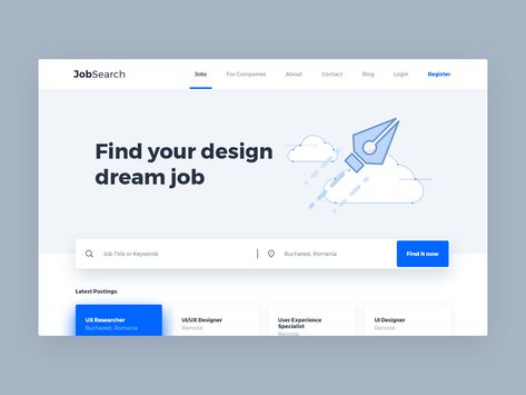 Job Search Page by Alex Search Ui, Bar Website, Web Design Jobs, Ux Researcher, Find Your Dream Job, Job Page, Job Website, Search Web, Ui Design Website