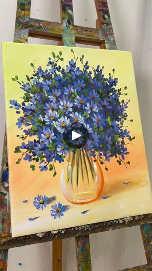 STEP by STEP for Beginners / Flower Painting | STEP by STEP for Beginners / Flower Painting | By Painting SkillsFacebook Oil Paint Flowers Easy, Flower Painting Canvas Tutorials, Easy Flower Painting Ideas On Canvas, Oil Painting For Beginners Step By Step, Easy Acrylic Painting Ideas For Beginners Step By Step, Paint Night Ideas Step By Step, How To Paint Flowers Acrylic Easy, Painted Canvases, Painting Step By Step