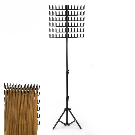 Braiding Hair Rack Standing 144 Pegs Standing Braid Rack for Hairstylists Bullet Points: Maximized Organization: Our height adjustable braiding hair rack boasts a double-sided braid holder with large capacity, providing simplified storage solutions for up to 144 braid frames. Achieve an organized work effortlessly. Save Space: The height adjustable braiding hair rack comes with a foldable base and lightweight bracket that offer high flexibility, allowing you to easily customize your work while saving space. Vertical Space Usage: Utilizing vertical space, it stores all your hair accessories and braiding tools with ease, allowing you to modernize your hair editing kit and supplies in 1 place. High Load-Bearing: Designed with improved balance and stability, this height adjustable braiding hai Hair Editing, Hair Rack, Braiding Tools, Hair Stations, Hair Product Organization, Styling Stations, Hair Supplies, Professional Hairstylist, Effortless Hairstyles