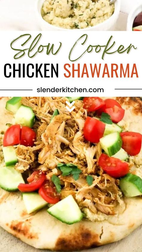 This slow cooker chicken Shawarma is a dish that is great for spring and summer months. Toss the chicken in the slow cooker and let it handle the work, while you enjoy the outdoors. Slow coker shawarma is so easy to make and family friendly. Chicken Shawarma Slow Cooker, Chicken Swarma Crock Pot, Crock Pot Chicken Shawarma, Paleo Chicken Slow Cooker Recipes, Schwarma Chicken Slow Cooker, Chicken Schwarma Crockpot Shawarma, Crockpot Chicken Shawarma, Shawarma Crockpot, Slow Cooker Chicken Meal Prep