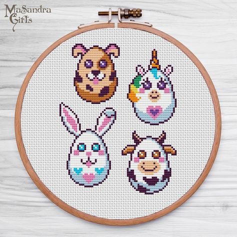 Hey, I found this really awesome Etsy listing at https://www.etsy.com/au/listing/959601835/easter-eggs-stitch-pattern-funny-animals Animals Cross Stitch, Cross Stitch Projects Ideas, Pattern Game, Cross Stitch Floss, Dmc Cross Stitch, Cross Stitch Fonts, Tiny Cross Stitch, Animal Cross Stitch Patterns, Small Cross Stitch