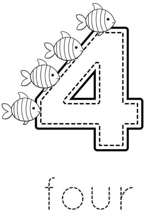 Number 4 Art And Craft For Preschool, Number 4 Activities For Preschool Crafts, Number 4 Activities For Preschool, Number 1 Colouring Worksheet, Number 4 Coloring Sheet, Number 4 Coloring Page, Number 4, Colouring Numbers 1-10, Numbers Preschool Printables