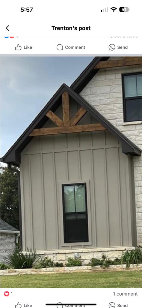 House Siding Ideas Exterior, Ranch Home Exteriors, Vertical Vinyl Siding, Exterior Wood Trim, Barn House Interior, Board And Batten Exterior, White Exterior Houses, Outdoor House, Garage Conversion