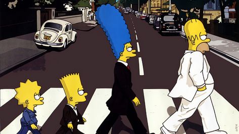 The Simpsons Abbey Road Wallpaper Marvel Movie Posters, Modern Pop Art, The Simpson, Wallpaper Laptop, Homer Simpson, Abbey Road, Poster Artwork, Wall Art Canvas Painting, Arte Pop