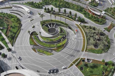 Khalifa Tower, Landscape Plaza, Plaza Design, Landscape Plan, Landscape Architecture Design, Landscape Plans, Parking Design, Street Design, City Landscape