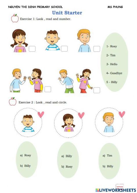 Family And Friends 1 Worksheet, 1 Worksheet, Hello Goodbye, Hi Hello, 1st Grade Worksheets, English As A Second Language (esl), English As A Second Language, School Subjects, Online Workouts