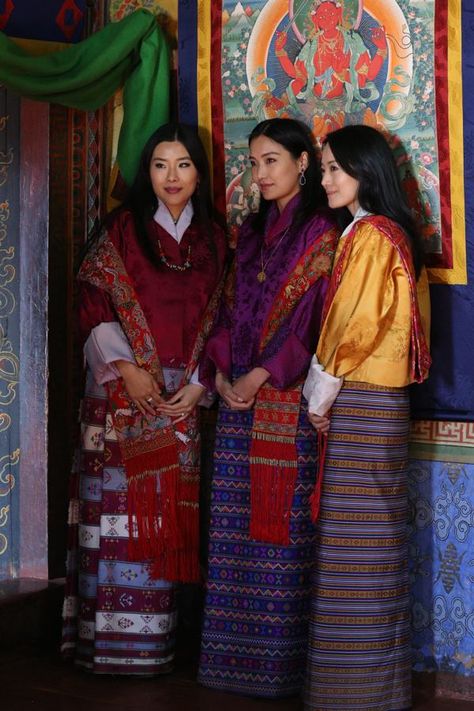 Bhutan National Dress 'Kira' Bhutan Clothing, Bhutanese Clothing, Bhutan King, Kim Basinger Now, Her Royal Highness, Art Outfits, National Dress, Fashion Catalogue, South Asia