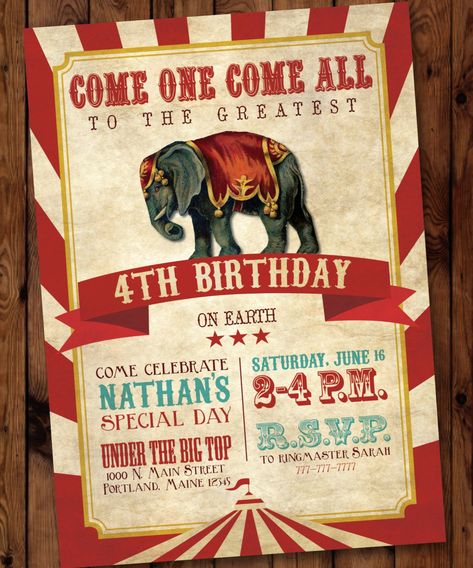 Vintage Circus Birthday Party, Carnival Theme Party, Circus Birthday Invitations, Carnival Birthday Invitations, Circus Invitations, Circus Birthday Party Theme, Vintage Circus Party, Carnival Invitations, Carnival Birthday Party Theme