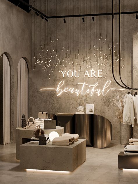 CLOTHING STORE DESIGN :: Behance Clothing Boutique Decor, Bridal Shop Interior, Botique Interiors, Fashion Shop Interior, Clothing Boutique Interior, Luxury Retail Store, Butik Design, Ruangan Studio, Fashion Store Design