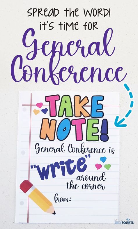 General Conference Young Women, General Conference Notebook, General Conference Printable, Primary Activity Days, Conference Reminder, Conference Activities, General Conference Activities, Primary Activity, Conference Ideas