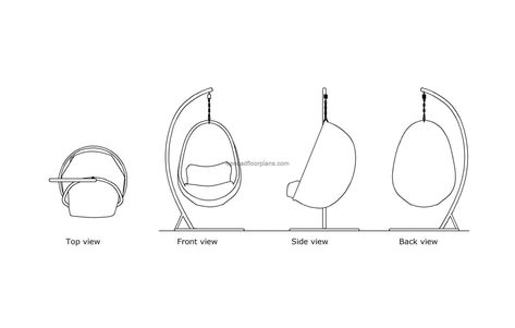 hanging chair min scaled Chair Floor Plan, Pool Houses Plans, House Plans Design, Floor Plans House, One Storey House, Hanging Furniture, Interior Architecture Drawing, Hanging Egg Chair, 2 Bedroom House Plans