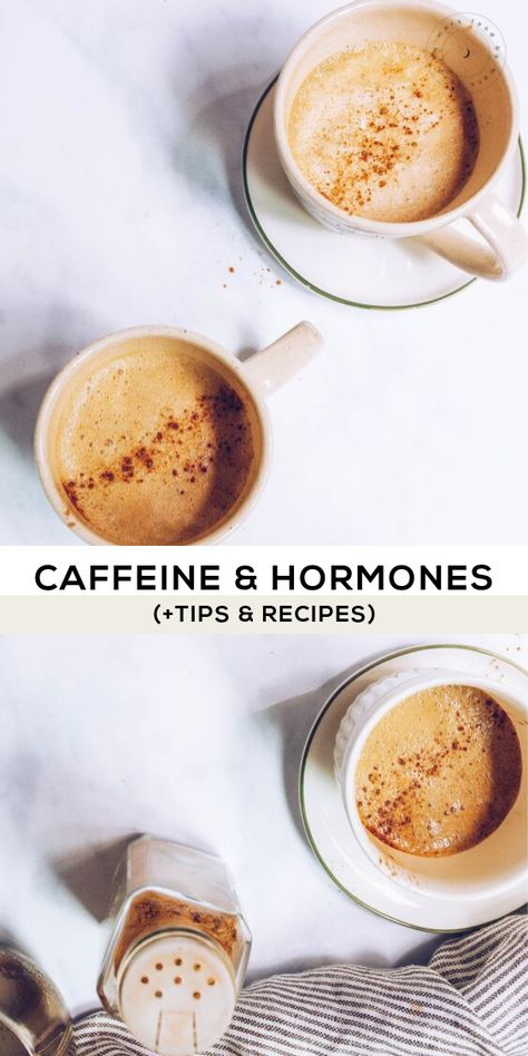 Learn more about how caffeine may affect your hormone health and what to do about it!  #hormonebalance #hormonehealth #healthyhormones #hormones #womenshealth #coffee #coffeeaddict #caffeine Cortisol Coffee, Hormone Balancing Coffee, Healthy Caffeine Drinks, Coffee Effects, Replace Coffee, Hormone Balancing Smoothie, Coffee Recipe Healthy, Caffeine Drinks, Nutritional Therapist