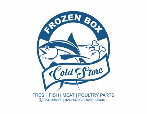 Logo for a cold store company Logo Frozen Food, Helping Hands Logo, Meat Logo, Apartment Plan, Adobe Illustrator Graphic Design, Fish And Chicken, Frozen Meat, Inspiration Logo, Design Layouts