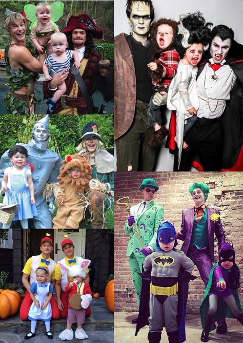 Neil Patrick Harris and David Burtka family Halloween costumes 2011-2014 Neil Perry Halloween Costume, Carley And Ricky Bobby Costume, Pete Davidson And Timothee Chalamet Halloween Costume, Neil Patrick Harris Aesthetic, Neil Patrick Harris Halloween, Neil Patrick Harris And David Burtka, David Burtka, Best Celebrity Halloween Costumes, Celebrity Halloween