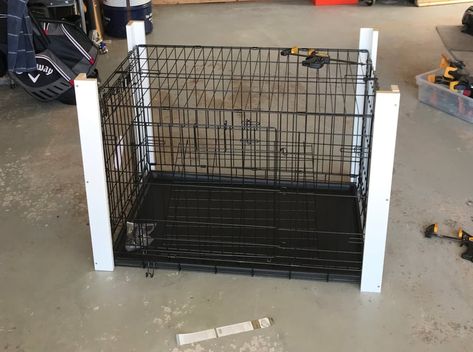 Diy Dog Crate Furniture, Dog Crate Table, Diy Dog Crate, Dog Crate Cover, Dog Kennel Furniture, Diy Dog Kennel, Crate Table, Puppy House, Crate Cover