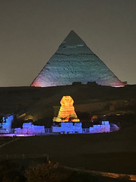 #cairo #aesthetic #colorful #egypt #egyptian #egypttravel #travel Cairo Aesthetic, Egypt Aesthetic, Giza Egypt, The Pyramids, Concert Aesthetic, Egypt Travel, Giza, Spiritual Art, Light Show