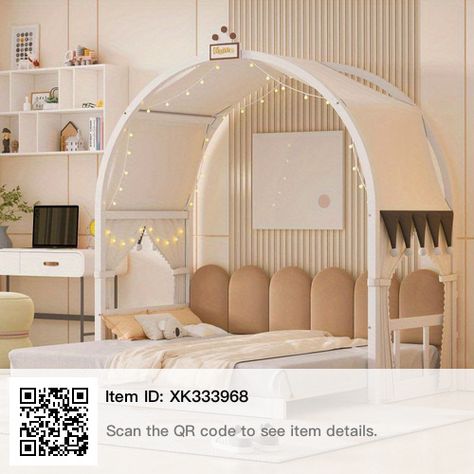 Twin Canopy Bed Frame, Arched Roof, Twin Canopy Bed, Canopy Bed Frame, Canopy Design, Daybed With Trundle, Wood Bed Frame, Floor Bed, Unique Beds