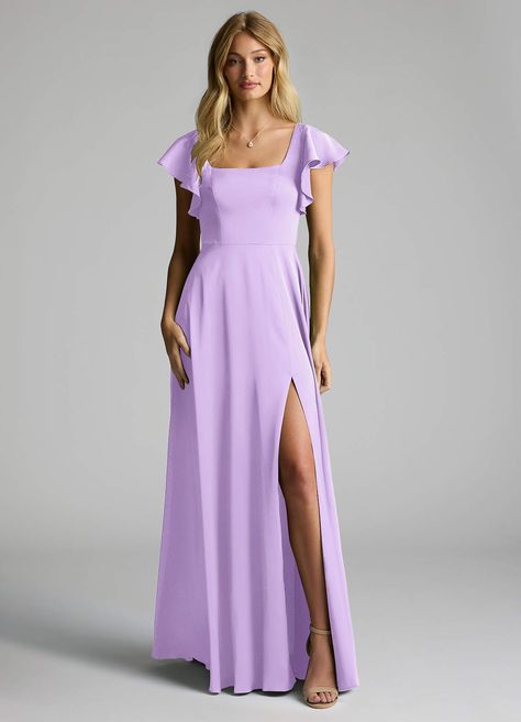 Lilac Bridesmaid Dress, Outfit For Party, Lavender Outfit, Lilac Bridesmaid, Lilac Bridesmaid Dresses, Azazie Bridesmaid Dresses, Stretch Satin, Bridesmaid Dress, Perfect Dress