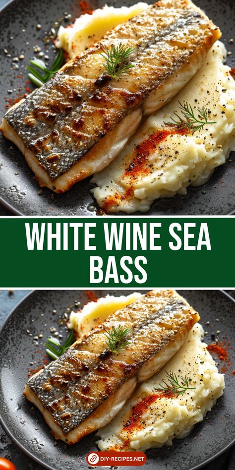 Delight in white wine sea bass with this easy recipe! A savory dish that's quick to prepare and packed with flavor. Seabass Dinner Recipe, White Bass Recipes, Black Sea Bass Recipes Pan Seared, Black Sea Bass Recipe Baked, Stripped Bass Recipes, Striper Recipes, White Sea Bass Recipe, Sable Fish Recipes, Seabass Recipe Baked