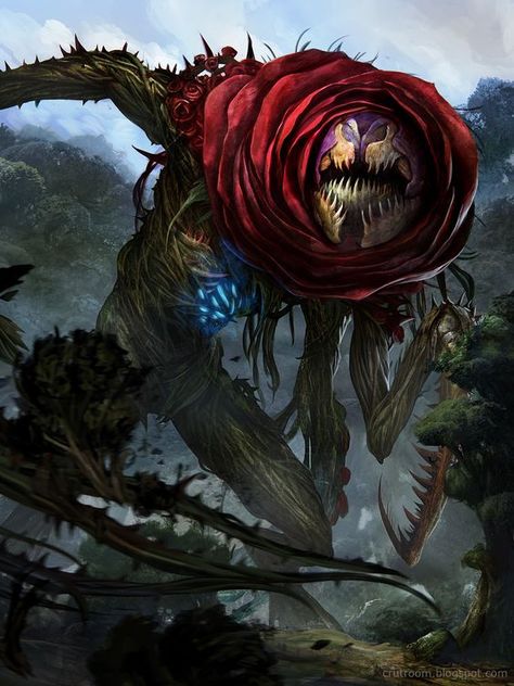 Plant Monster, Dark Creatures, Cool Monsters, Fantasy Beasts, 다크 판타지, Monster Concept Art, Dungeons And Dragons Homebrew, Fantasy Creatures Art, Fantasy Monster