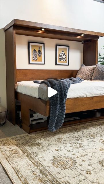 Wilding Wallbeds on Instagram: "You’ll never believe this bed! 

Our Murphy Desk Bed is the perfect choice if you need an office and a guest room but think you only have room for one. 

Our Murphy Desk Bed allows you to keep anything up to 17” tall on the desk at all times-even when you open it and then turns into the perfect extra bed for your guests. 

Truly a functional masterpiece. 

#murphybed #officespace #smallepaces #officedesign #deskgoals #deskspace #deskdecor #deskinspiration #deskstyling" Offices With Murphy Beds, Wilding Wallbeds, Murphy Bed Office, Sf House, Murphy Desk, Murphy Bed Desk, Desk Bed, Desk Styling, Folding Tables