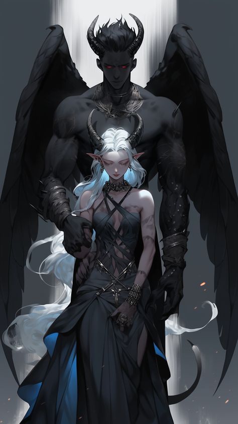 Popular creative vision selected by ThetaCursed, License: CC BY-NC 4.0 Fantasy Demon, Ange Demon, Romance Art, Fantasy Creatures Art, Mythical Creatures Art, 판타지 아트, Dnd Characters, Handsome Anime Guys, Fantasy Artwork