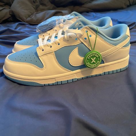 Brand New Reverse Unc Nike Dunks Low, Never Worn, Size 10 Men, Size 11.5 Women, Message Me If Interested! Reverse Unc Dunks, Unc Dunks, Nike Dunks Low, Nike Vapormax Plus, Nike 270, Nike Sock Dart, Dunks Low, White Running Shoes, Nike Air Force Ones