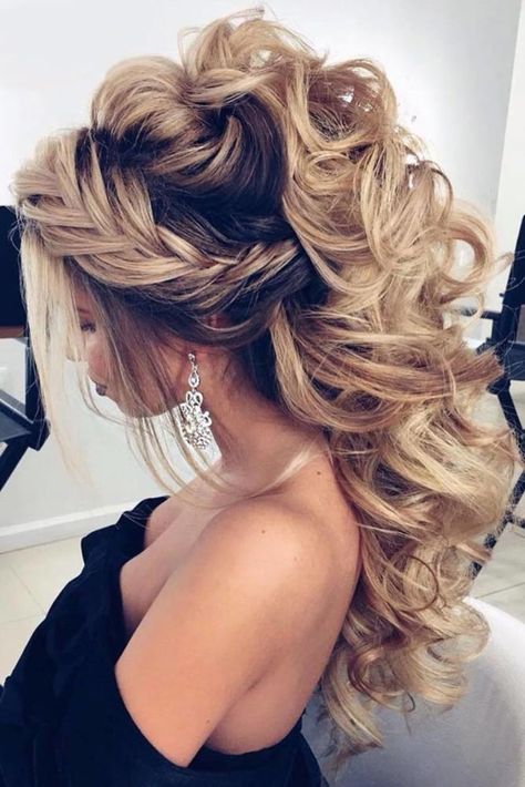 Curly Wedding Hair, Prom Hair Down, Prom Hairstyles For Short Hair, Prom Hairstyles For Long Hair, Half Updo, Prom Hairstyles, Hairstyles For Long Hair, Wedding Hairstyles For Long Hair, Formal Hairstyles