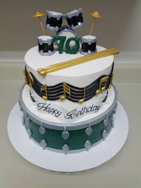 Drum Cake Ideas, Drum Birthday Party, Trumpet Cake, Drum Birthday Cakes, Music Birthday Cakes, Drum Birthday, Bolo Musical, Music Themed Cakes, Music Cakes