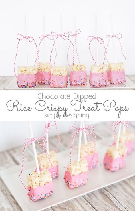 We've made these before and they were a hit! Cakesicles Ideas, Rice Crispy Treat, Pyjamas Party, Cute Chocolate, Baby Shower Cake Pops, Shower Desserts, Chocolate Sprinkles, Rice Crispy Treats, Shower Bebe