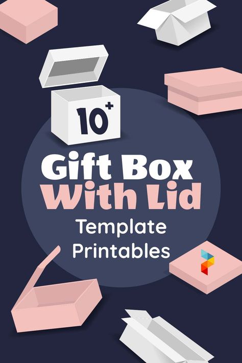 Gift Box With Lid Template Printables Party Box Template, Jewelry Box Template, Making Boxes From Cardstock, Box Patterns Printable, Diy Gift Box Template Free Printable, Boxes Diy, Cute Box Template, Cricut Boxes Templates, Square Box Template