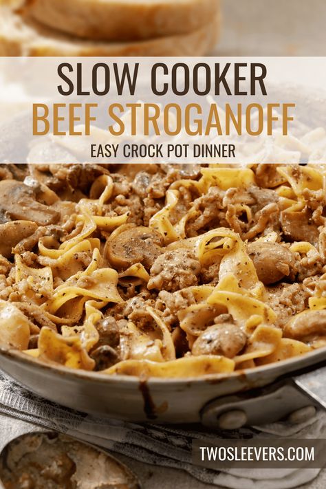 Slow Cooker Beef Stroganoff | Crockpot Stroganoff Recipe Beef Stroganoff Crockpot Easy Crock Pot, Ground Beef Stroganoff Recipe Crock Pots, Beef Stroganoff Easy Crock Pots, Best Beef Stroganoff Crockpot, Slow Cooker Beef Stroganoff Best, Crock Pot Beef Stroganoff Slow Cooker, Venison Stroganoff Crockpot, Slow Cooker Stroganoff Beef, Crockpot Beef Stroganoff With Stew Meat