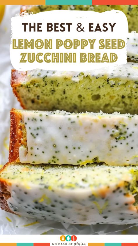 Easy Lemon Poppy Seed Zucchini Bread Lemon Zucchini Poppy Seed Bread, Zucchini Recipes Lemon, Lemon Poppy Zucchini Bread, Zucchini Bread Recipe Easy, Zucchini Baking Recipes, Lemon Poppy Seed Zucchini Bread, Lemon Zucchini Bread Recipe, Lemon Zucchini Loaf, Zucchini Breads