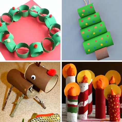 25 Cardboard Tube Crafts for Winter and Christmas - Fantastic Fun & Learning Paper Tube Christmas Crafts, Crafts With Wrapping Paper Tubes, Cardboard Tube Crafts Christmas, Cardboard Tube Christmas Crafts, Crafts With Wrapping Paper, Cardboard Tube Crafts For Adults, Cardboard Tubes Repurposed, Crafts Using Cardboard, Crafts For Winter