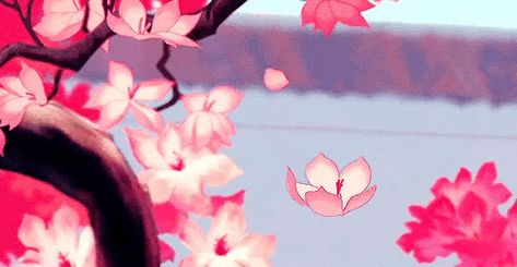 Gif Wallpaper Anime Pc, Pink Flowers Gif, Dark Pink Banner Gif, Gif Profile Pictures, Pink Banner Gif, Gif Header, Gif Banners, Gif Background, Red Cherry Blossom