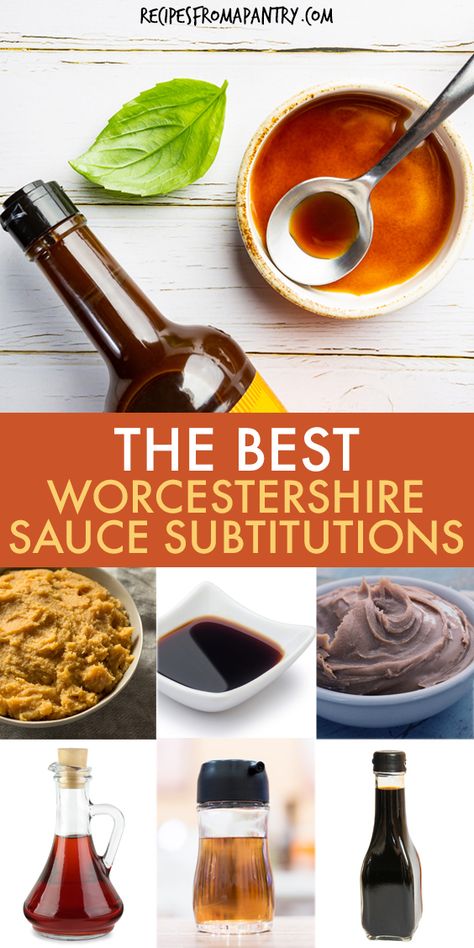 The Best Worcestershire Sauce Substitutes are usually easy pantry staple ingredients you own. You can easily use one of these 21 Worcestershire sauce substitutes in all sorts of recipes. Includes 1 to 1 swaps found in your pantry or fridge, and easy blends that can be whipped up in moments. No need to fret when you run out of Worcestershire, because this list has got you covered! Click through to get this awesome substitute for Worcestershire sauce collection!! #worcestershiresauce #Substitutes Home Made Worcestershire Sauce Recipe, Worshersire Sauce Substitute, Substitute For Worchestire Sauce, Worchester Sauce Substitute, How To Make Worcestershire Sauce, Worchester Sauce Recipe, Substitute For Worcestershire Sauce, Homemade Worcestershire Sauce, Worcestershire Sauce Substitute