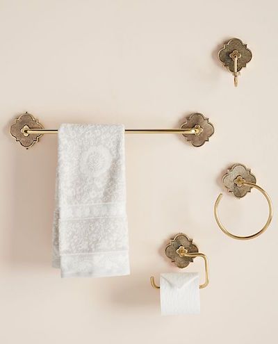 Towel Rod, Unique Cabinets, Style Cottage, Powder Bath, Towel Ring, Bath Hardware, Towel Hooks, Bathroom Hardware, Towel Holder