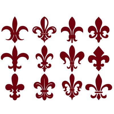 The Decal Guru Fleur du Lis Pattern Wall Decal Size: 24" H x 32" W x 0.01" D, Color: Burgundy Family Wall Decals, Metal Home Decor, Triangle Wall, Vintage Bouquet, Flower Wall Decals, Dream Wall, Pattern Wall, Family Wall, Metal Homes