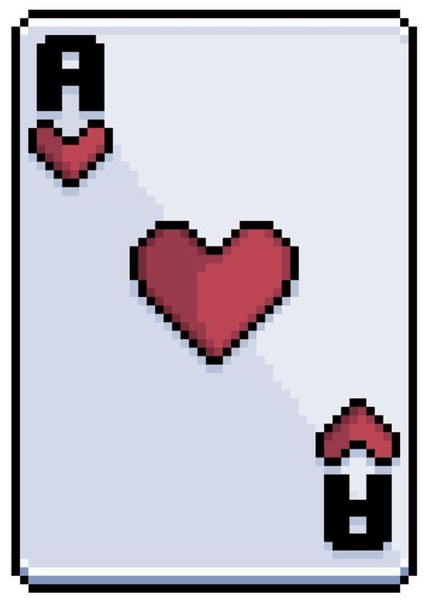 Heart Pixel Art, Hearts Playing Cards, Graffiti Heart, Pixel Heart, Ace Of Hearts, Game Concept, Background Background, Background White, Phone Icon