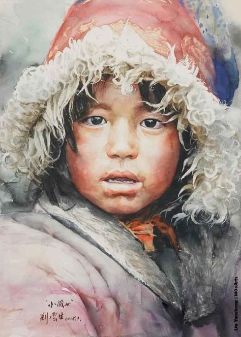 liu-yunsheng-watercolor-painting-wooarts-com-11 Master Watercolor, Realistic Watercolor, Watercolor Portrait Painting, Art Portraits, Realistic Paintings, China Art, Painting Gallery, Jolie Photo, Watercolor Portraits