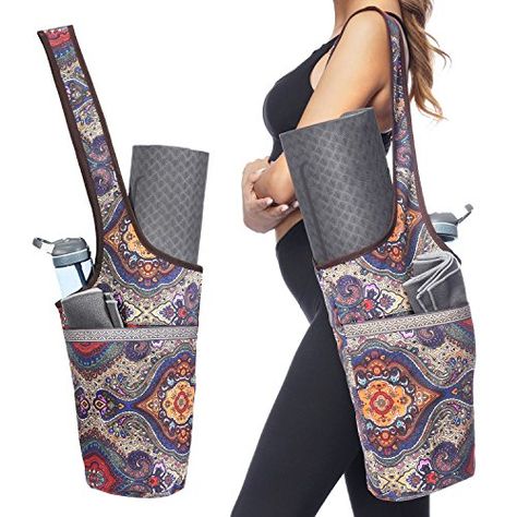 Ewedoos Yoga Mat Bag with Large Size Pocket and Zipper Pocket, Fit Most Size Mats * You can find more details by visiting the image link. (This is an affiliate link) #yogastrap Shoulder Gym, Yoga Mat Tote, Yoga Mat Carrier, Yoga Mats Best, Yoga Essentials, Gym Tote, Yoga Strap, Yoga Gear, Outfit Yoga