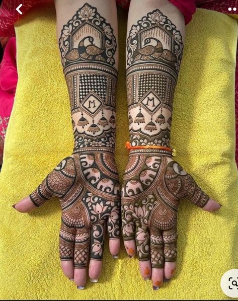 Elbow Mehendi Design, Peacock Mehndi Designs Indian Weddings, 2 Hand Henna Design, Back Hand Peacock Mehndi Designs, Mehendi Designs For Hands Peacock, Engagement Mehandi Unique, Hindu Mehndi Designs, Mehendi For Engagement, Mehendi Designs For Engagement