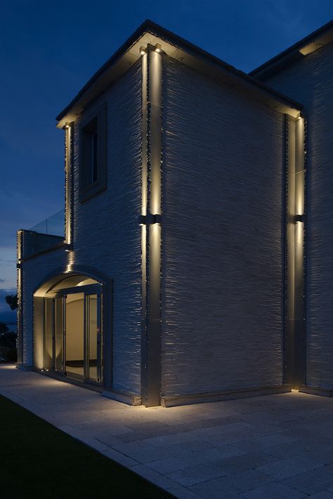 PuntaP_02 Italy Project, Landscape Gardening, Architectural Lighting Design, Metal Facade, Nordic Lamp, Down Lighting, Facade Lighting, Led Outdoor Wall Lights, Naples Italy