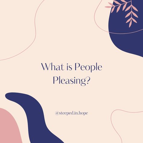 What is people pleasing? People pleasing is an extreme version of being helpful and go-with the flow. The behaviors that make up people pleasing are associated with a personality trait called “sociotropy”. Sociotropy is “feeling overly concerned with pleasing others and earning their approval as a way to maintain relationships” (Exline et al 2012). These behaviors can include: not being able to say no, agreeing with whomever you’re with, apologizing for things that are not your fault Recovering People Pleaser, Avoiding Conflict, Pleasing Others, Breaking The Cycle, Pleasing People, Not Your Fault, People Pleasing, Your Fault, People Pleaser