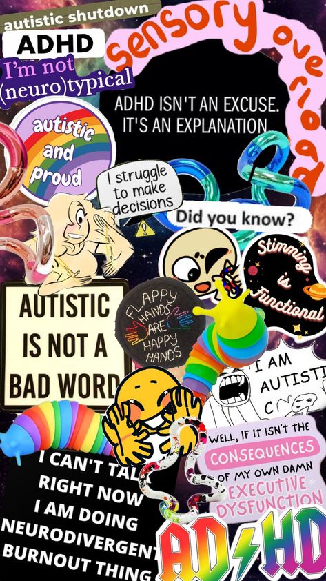 Neurodivergent Aesthetic Wallpaper, Neurodivergent Wallpaper, Neurodivergent Aesthetic, Cute Wolf Drawings, Sensory Issues, How To Apologize, Safe Space, Aesthetic Wallpapers, Collage